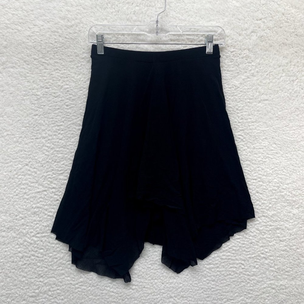 Y2K 2000s Sweet Pea Black Mesh Asymmetrical Fairy Grunge Skirt